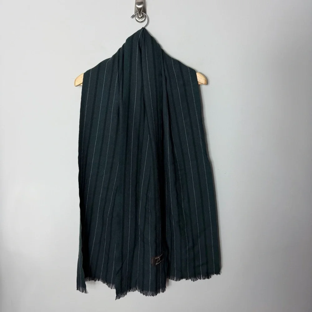 TESSITURA DI NOVARA Cloth Ermenegildo Zegna Wool Striped Scarf Green